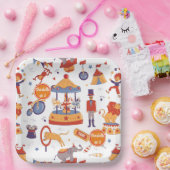 Leuke Carnaval Kinderen Verjaardagscircus Patroon  Papieren Bordje (Feest)