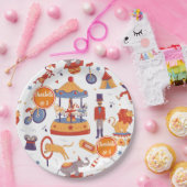 Leuke Carnaval Kinderen Verjaardagscircus Patroon Papieren Bordje (Feest)