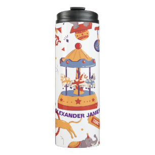 Leuke Carnaval Kinderen Verjaardagscircus Patroon  Thermosbeker