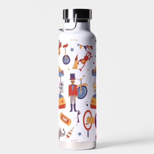 Leuke Carnaval Kinderen Verjaardagscircus Patroon  Waterfles (Rechts)