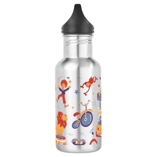 Leuke Carnaval Kinderen Verjaardagscircus Patroon  Waterfles (Links)