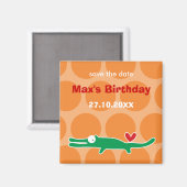 Leuke Cartoon Alligator Kind verjaardagsfeestmagne Magneet (Voorkant / Achterkant)