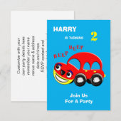 Leuke Cartoon Auto Thema Verjaardag Kaart (Voorkant / Achterkant)