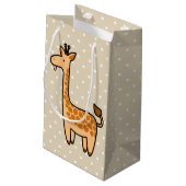 Leuke Cartoon Baby Giraffe & Polka Dots Klein Cadeauzakje (Achterkant Gekanteld)