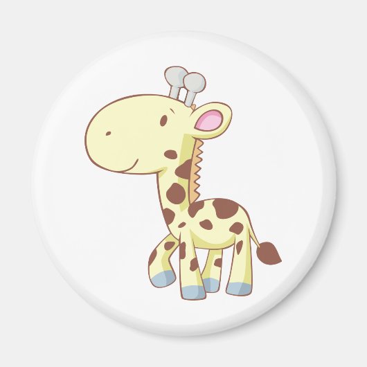 Leuke Cartoon Baby Giraffe Shirten Magneet (Voorkant)
