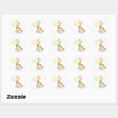 Leuke Cartoon Baby Giraffe Shirten Ronde Sticker (Vel)