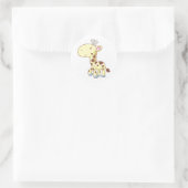 Leuke Cartoon Baby Giraffe Shirten Ronde Sticker (Tas)