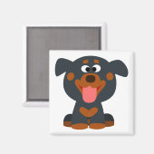 Leuke Cartoon Baby Rottweiler Magnet (Voorkant / Achterkant)