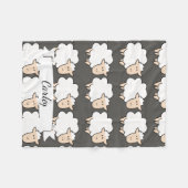 Leuke Cartoon Baby Schaap & Naam in Script Fleece Deken (Voorkant (Horizontaal))