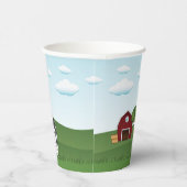 Leuke Cartoon Barnyard Farm Animals Kind jarig Papieren Bekers (Rechts)