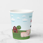 Leuke Cartoon Barnyard Farm Animals Kind jarig Papieren Bekers (Voorkant)