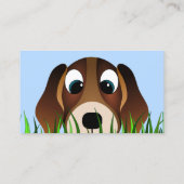 Leuke Cartoon Beagle Puppy Dog in Grass Breeder Visitekaartje (Achterkant)