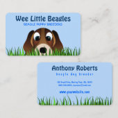 Leuke Cartoon Beagle Puppy Hondenfokker Visitekaartje (Voorkant / Achterkant)