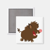 Leuke Cartoon Beaming Wild Boar Magnet (Voorkant / Achterkant)