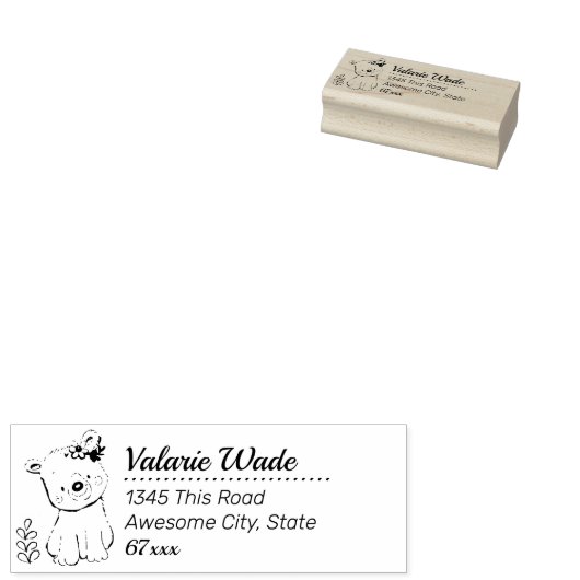 Leuke Cartoon Beer retouradres Rubberstempel (Gestempeld)