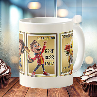 Leuke Cartoon beste baas ooit Koffiemok