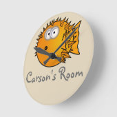 Leuke Cartoon blowfish Ronde Klok (Hoek)
