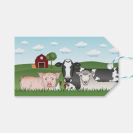Leuke Cartoon Boerderij Dieren Barnyard Illustrati Cadeaulabel