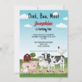 Leuke Cartoon Boerderij Dieren Kind Barnyard Verja Kaart (Voorkant)