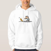 Leuke Cartoon Boy en hond spelen Fetch Hoodie (Voorkant)