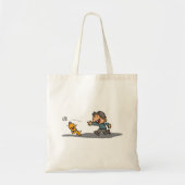 Leuke Cartoon Boy en hond spelen Fetch Tote Bag (Voorkant)