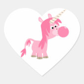 Leuke Cartoon Bubble Gum Eenhoorn Sticker (Voorkant)