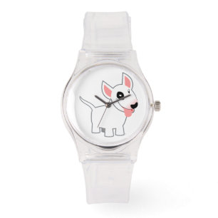 Leuke Cartoon Bull Terrier Horloge