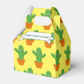 Leuke Cartoon Cactus Patroon Aangepaste naam Bedankdoosjes (Achterkant)