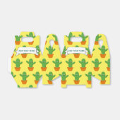 Leuke Cartoon Cactus Patroon Aangepaste naam Bedankdoosjes (Uitgevouwen)