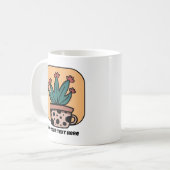 Leuke Cartoon Cactus Plant Gepersonaliseerd Koffiemok (Voorkant links)