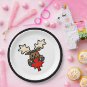 Leuke Cartoon Canadese Moose Papieren Bordje (Feest)