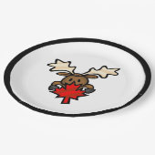 Leuke Cartoon Canadese Moose Papieren Bordje (Gekanteld)