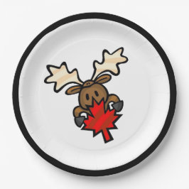 Leuke Cartoon Canadese Moose Papieren Bordje