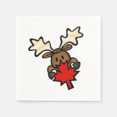 Leuke Cartoon Canadese Moose Servet (Voorkant)