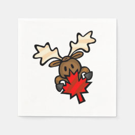 Leuke Cartoon Canadese Moose Servet