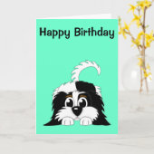 Leuke Cartoon Cavachon Kaart (Gele Bloem)