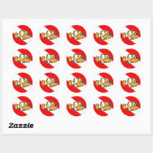 Leuke Cartoon Clownfish duikvlag Ronde Sticker (Vel)