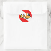 Leuke Cartoon Clownfish duikvlag Ronde Sticker (Tas)
