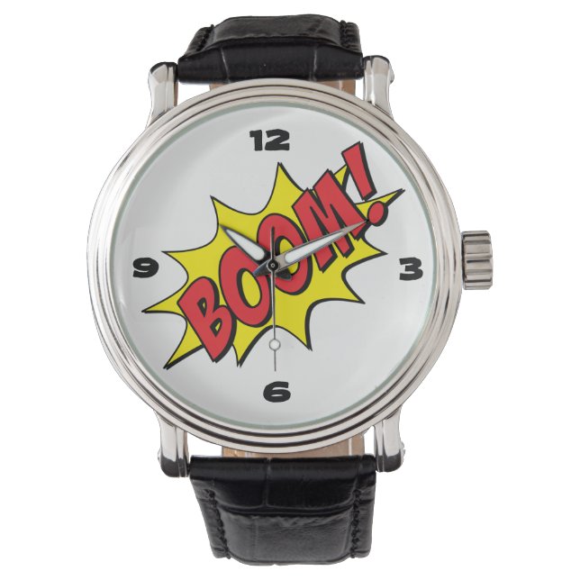 Leuke Cartoon & Comic Book Boom Horloge (Voorkant)