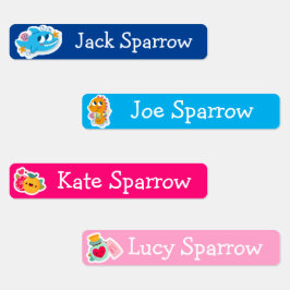 Leuke Cartoon Dier Jongen & Meisje Kinder Label St