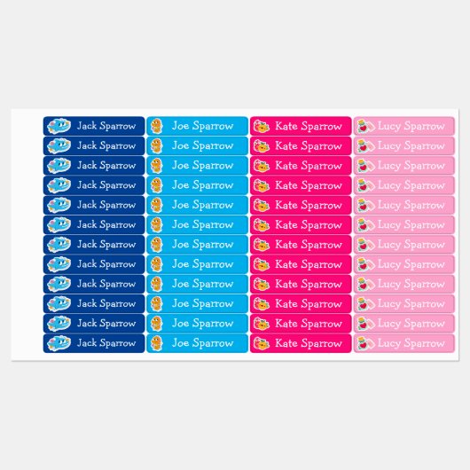 Leuke Cartoon Dier Jongen & Meisje Kinder Label St (Vel)