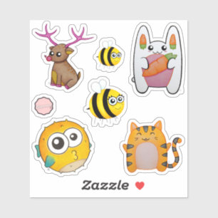 Leuke Cartoon Dierlijke Buddies Sticker