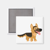 Leuke Cartoon Duitse Herder Hondenmagneet Magneet (Voorkant / Achterkant)