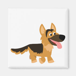 Leuke Cartoon Duitse Herder Hondenmagneet Magneet