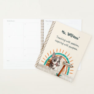 Leuke Cartoon Franse Bulldog Terug naar School doc Planner