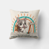 Leuke Cartoon Franse Bulldog Terug naar School stu Kussen (Achterkant)