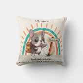 Leuke Cartoon Franse Bulldog Terug naar School stu Kussen (Voorkant)