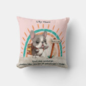 Leuke Cartoon Franse Bulldog Terug naar School stu Kussen (Voorkant)