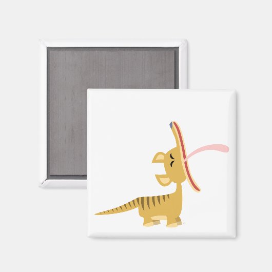 Leuke Cartoon Gapen Thylacine Magnet (Voorkant / Achterkant)