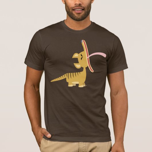 Leuke Cartoon Gapen Thylacine T-shirt (Voorkant)